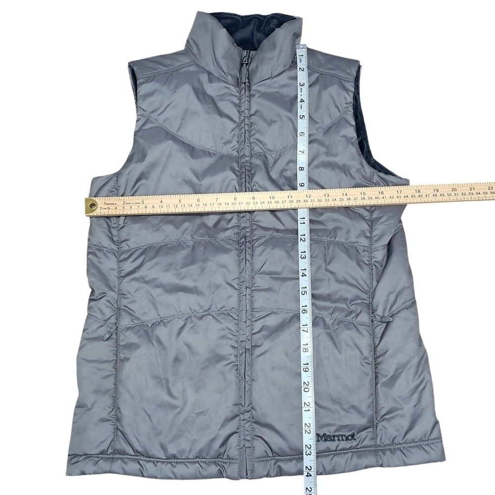Marmot Reversible Fleece Lined Puffer Vest Grey Size Small - Picture 3 of 7